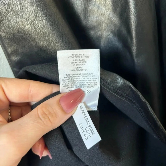 NWT Express Small Faux Leather Puff Sleeve Fit & Flare Mini Dress Black - Picture 6 of 6